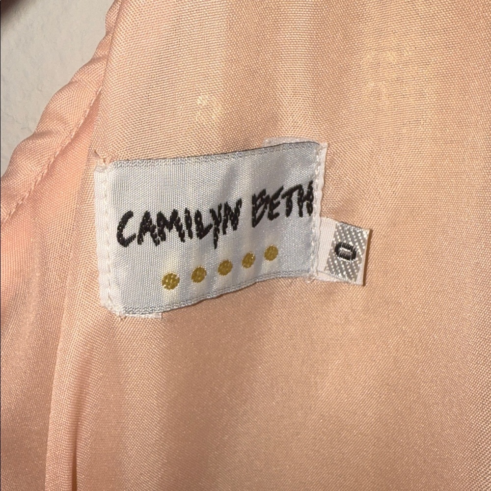 Camilyn Beth Peach Gold Sequin Back Party Dress - size 0. B7 - Picture 4 of 7